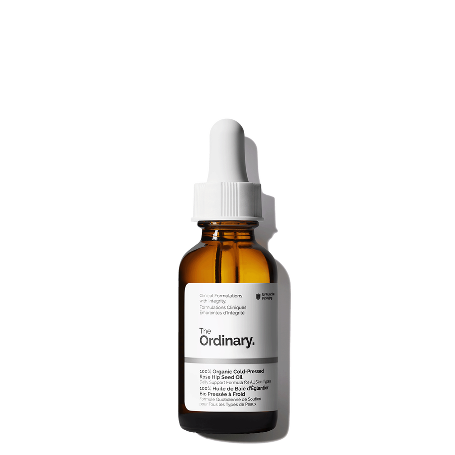 100% Organic Cold-Pressed Rose Hip Seed Oil to reduce signs of photoaging